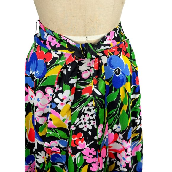 1960s 70s floral maxi peasant skirt with ruffled hem by Century of Boston Size M - Picture 5 of 7